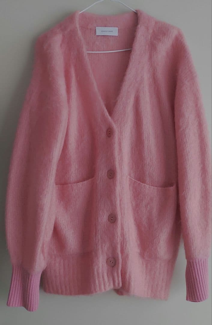 アダムエロペ　モヘアカーディガン　ピンク