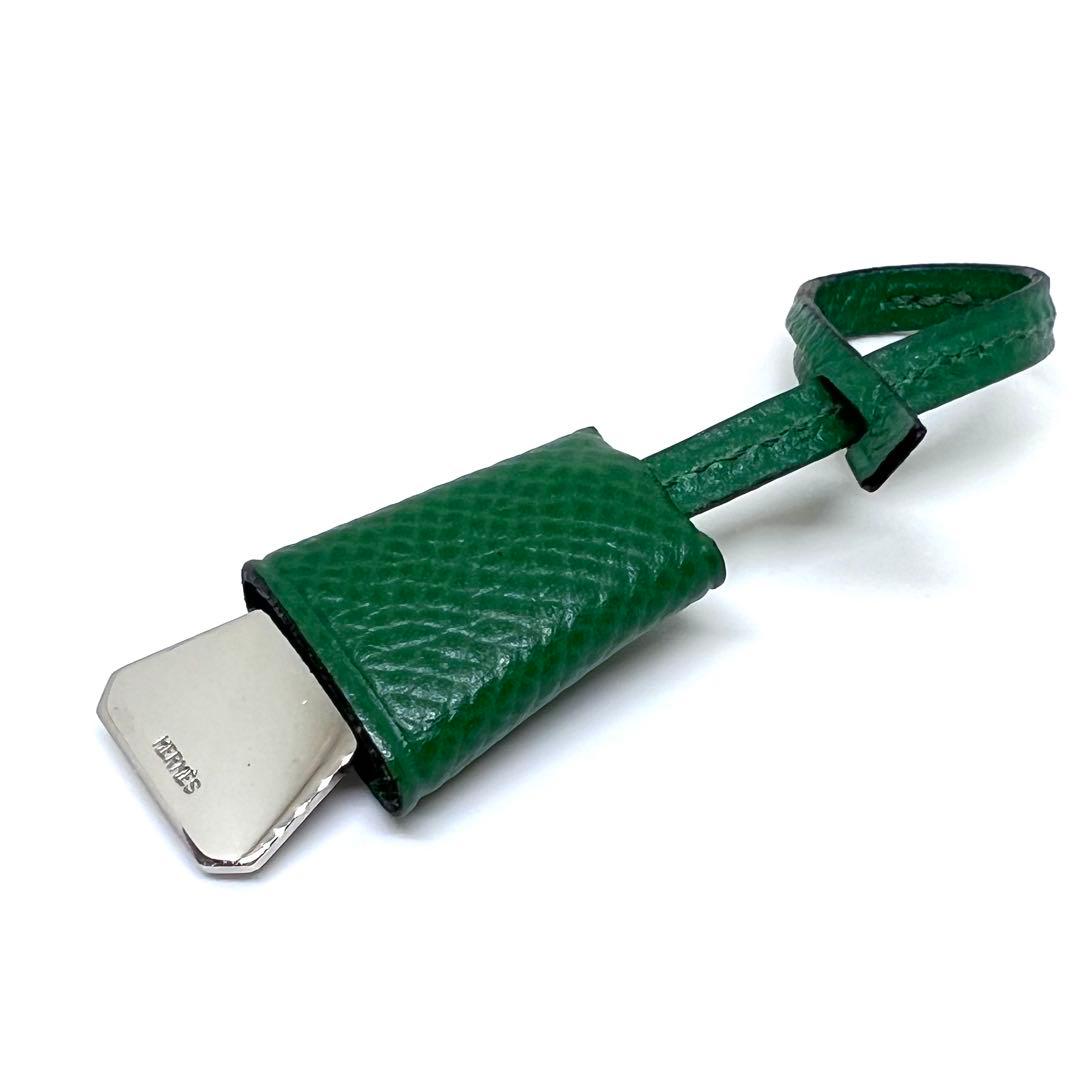 りんご✨HERMES エルメス ミニクロシェット バッグチャーム グリーン