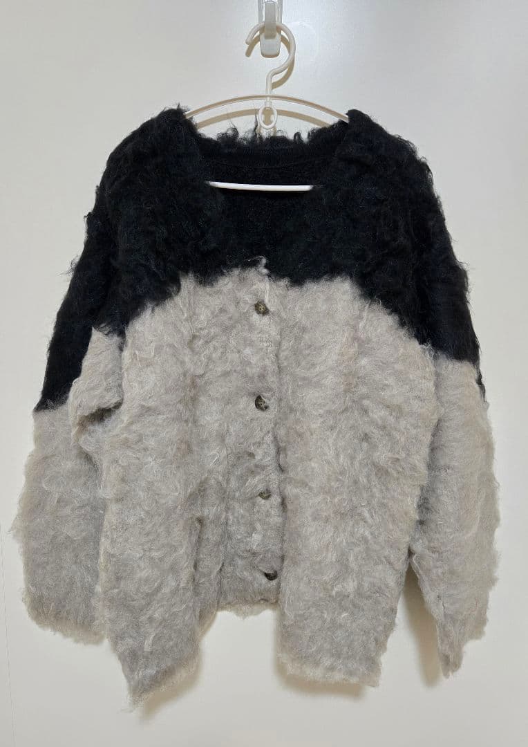 o*7様 最安値 CLANE BI COLOR SHAGGY KNIT CARD