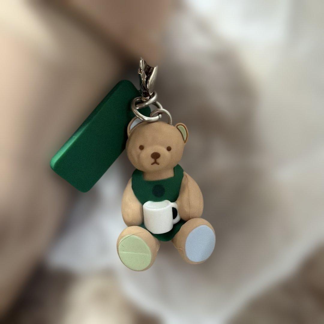 スタバ×ジェラピケ　ステンレスボトル ベアチャーム付き モカベージュ