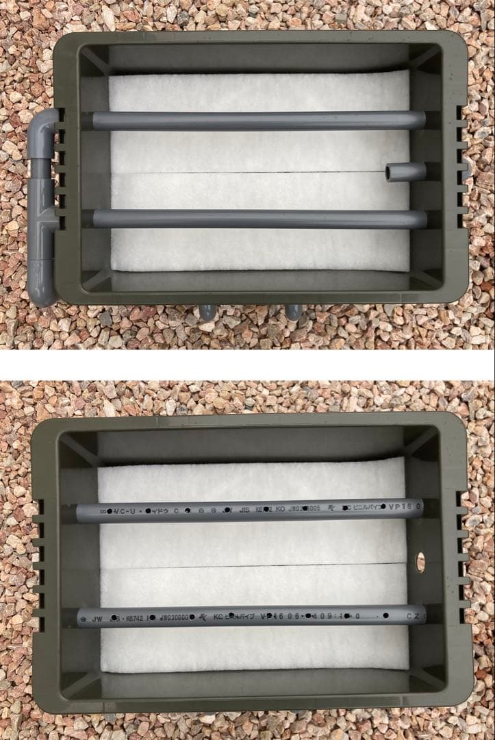 【RA様】三段式外部ろ過装置（個人製作濾過装置）【メダカ・金魚・錦鯉の屋外飼育】