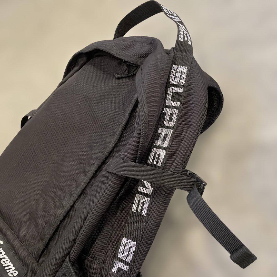 バッグ Supreme 18ss Tape Logo Back Pack Black