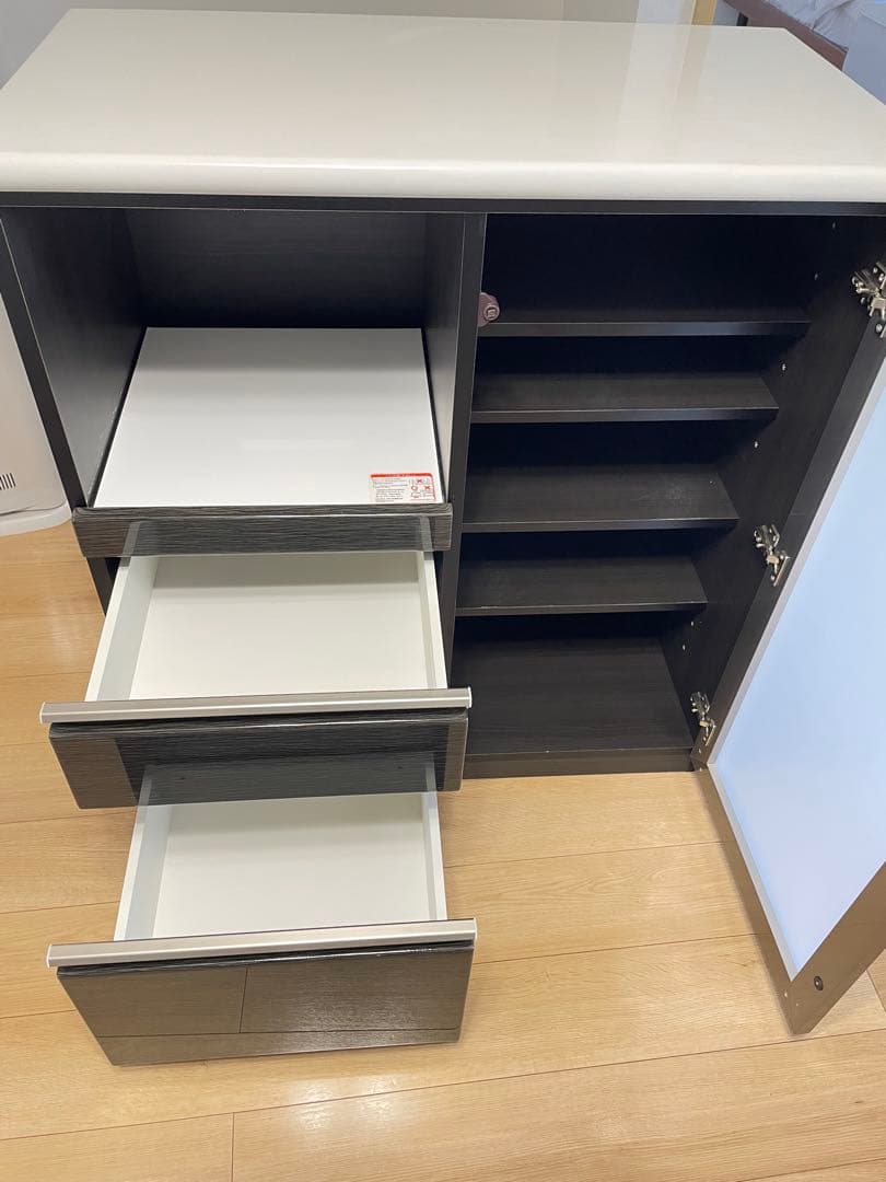 うみんちゅ【 ニトリ Ｎポスティア 90BK 食器棚 】