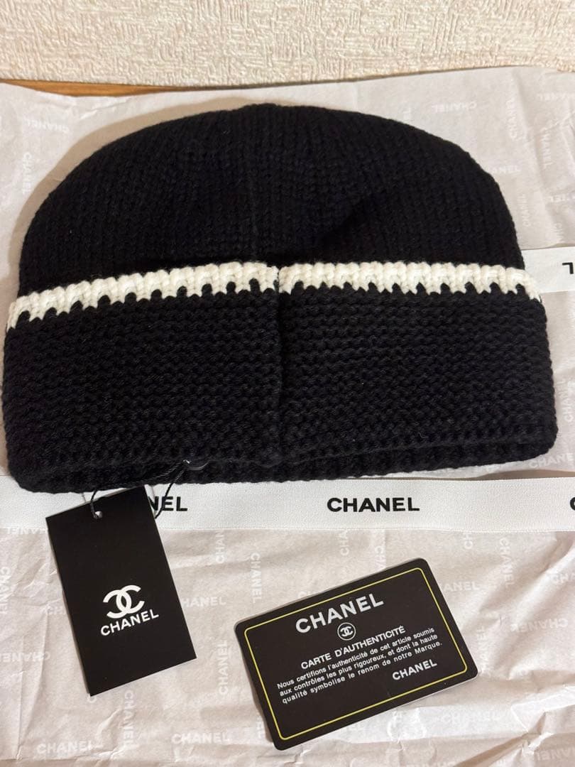 CHANEL ブラック ニットビーニー