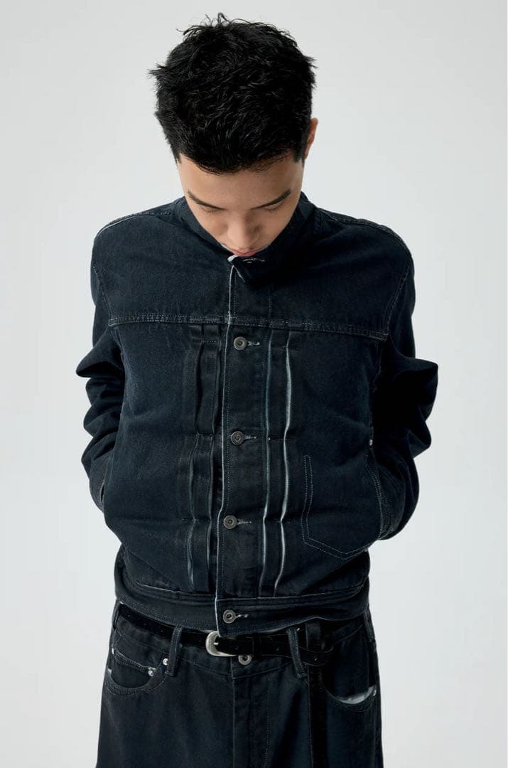 ジャケット・アウター SIMPLE PROJECT PU-COATED DENIM JACKET