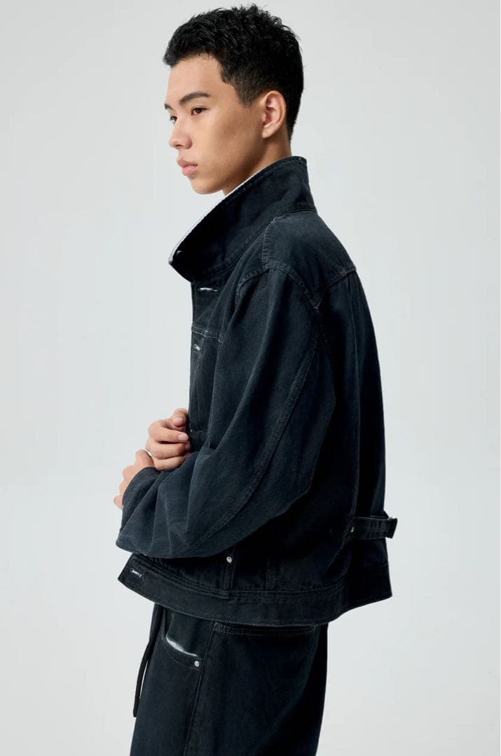 ジャケット・アウター SIMPLE PROJECT PU-COATED DENIM JACKET