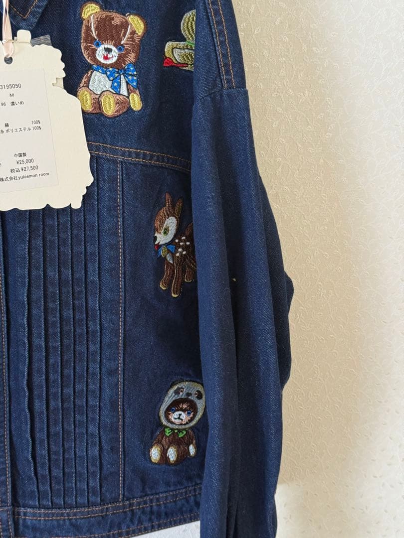 yukiemon刺繍デザインのデニムジャケット