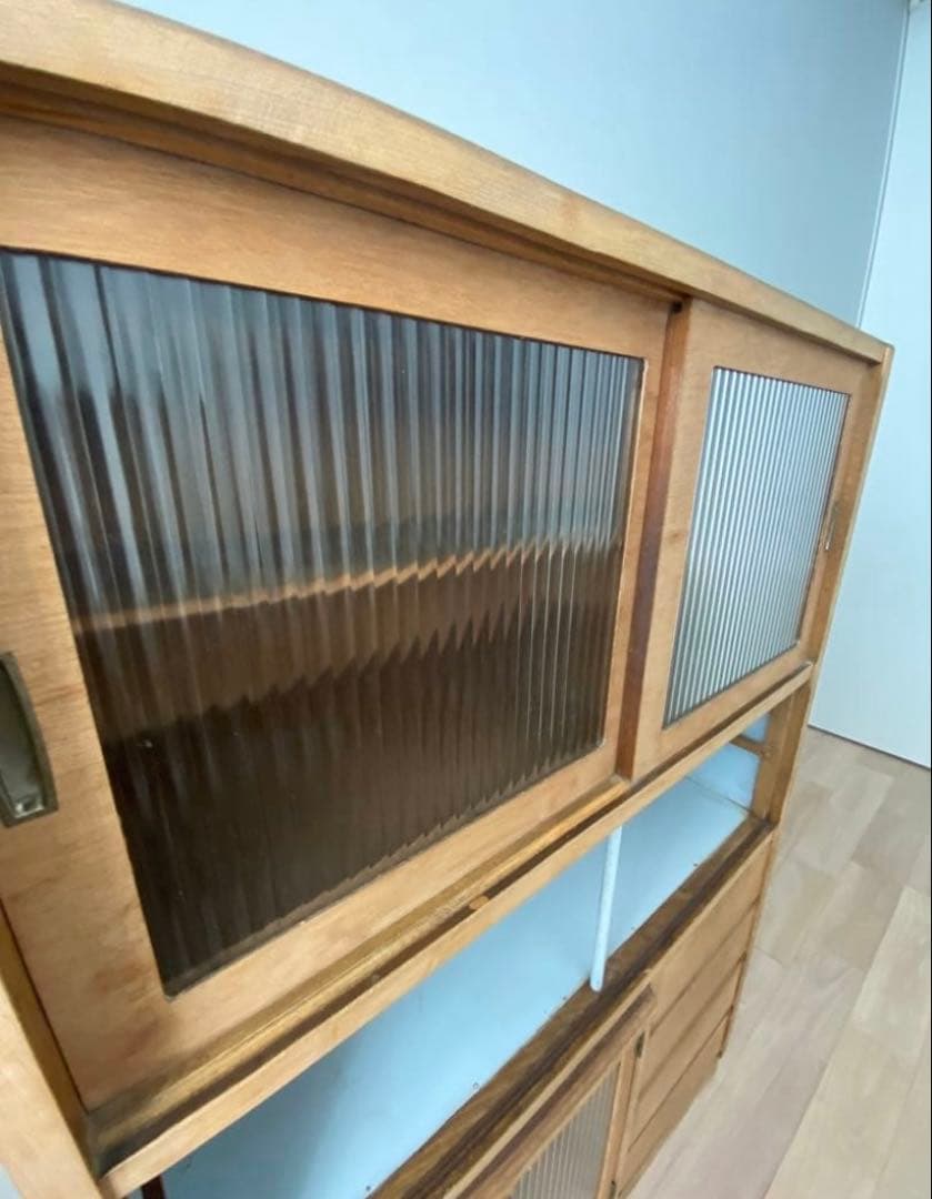 【送料込】古い木の食器棚　水屋　一点もの古家具