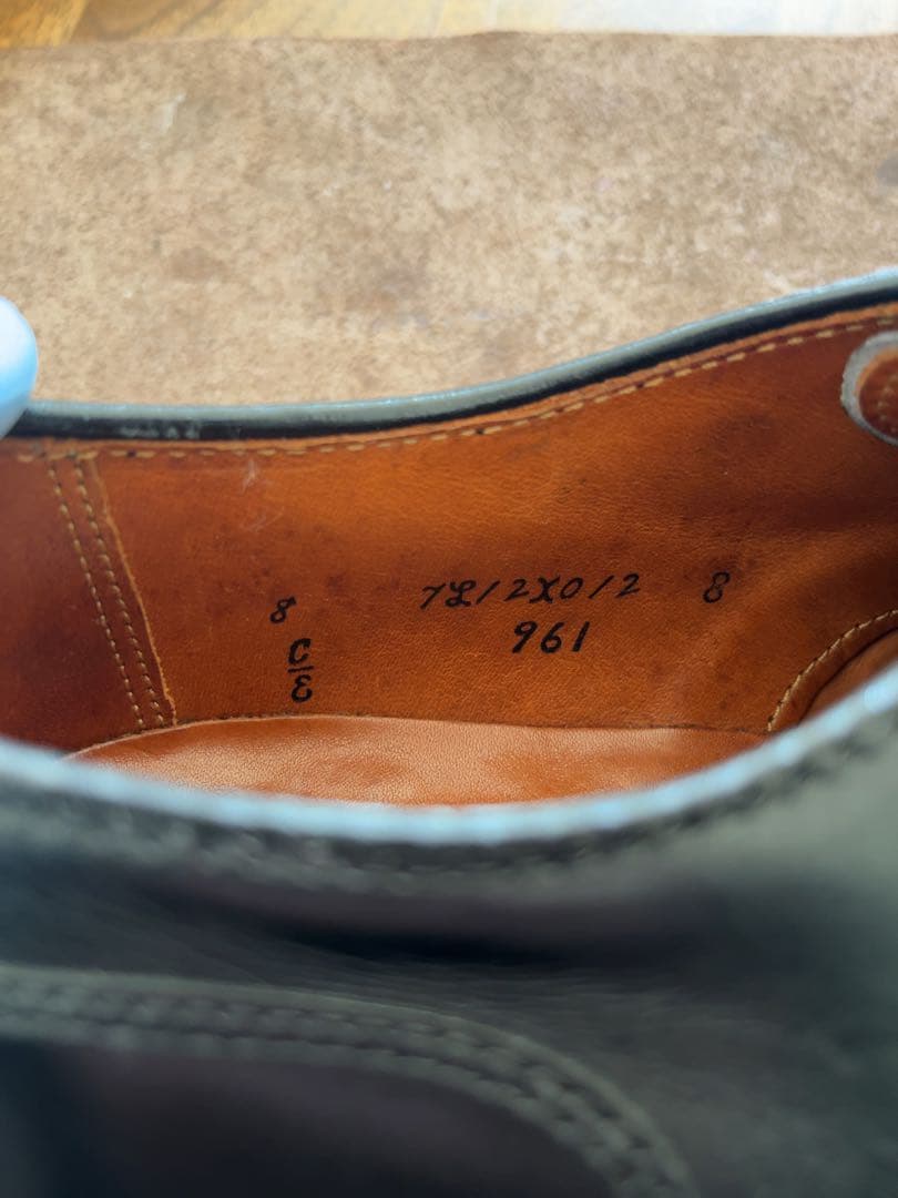 Alden961 アバティーンラスト カーフ 黒　8 Eウィズ