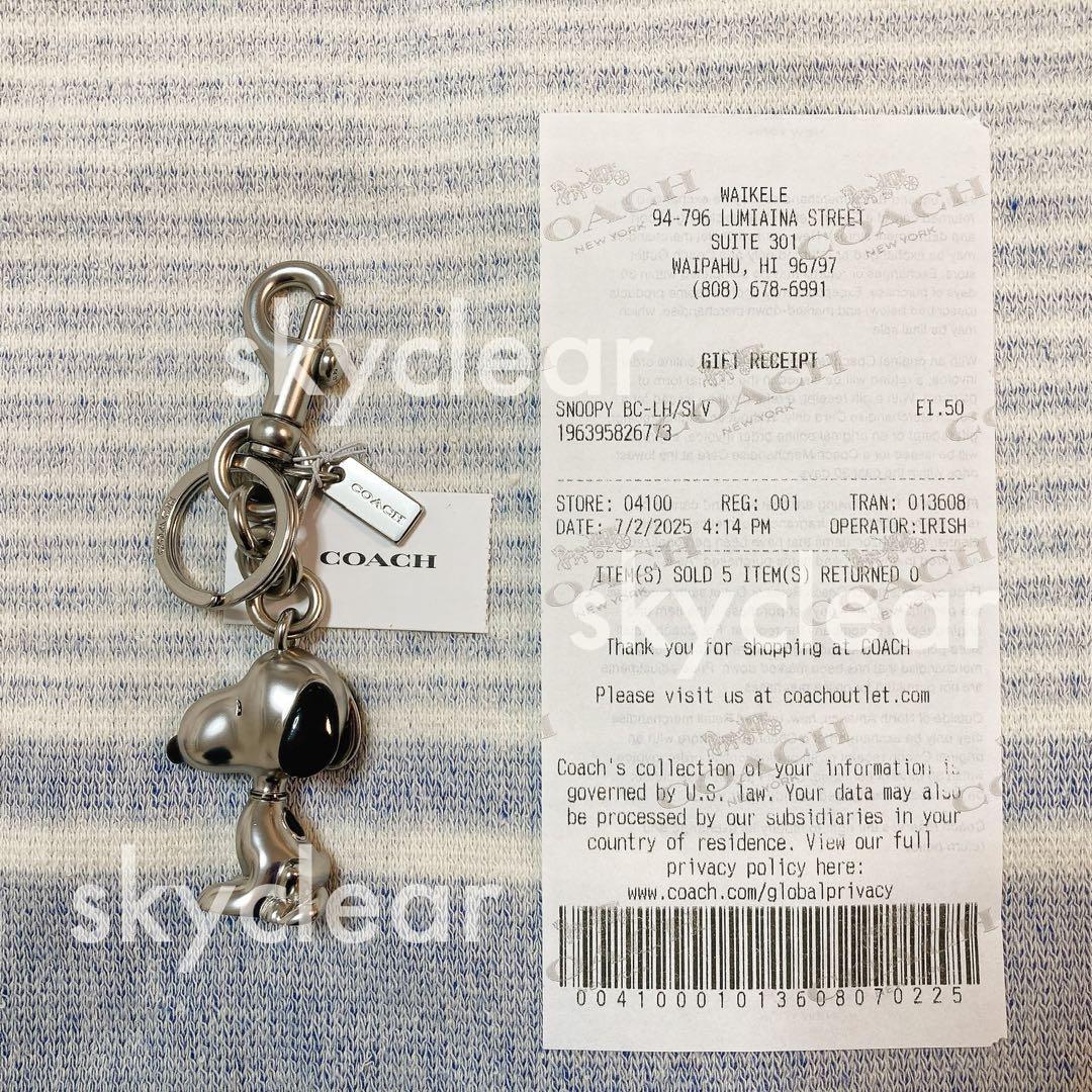 KOBAMI新品正規品COACH2025コラボスヌーピーチャームキーリング