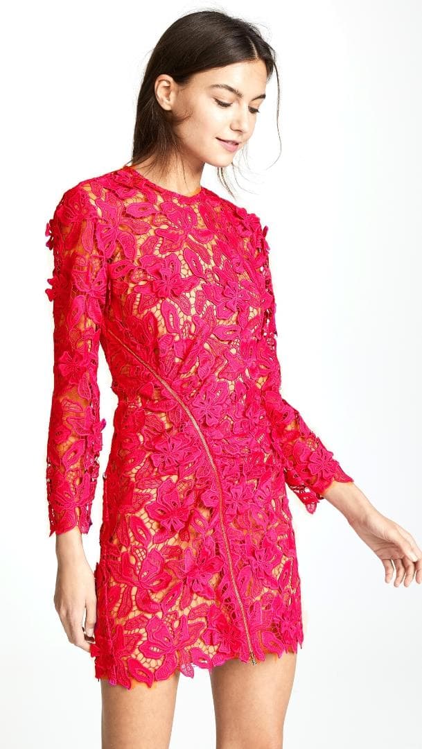 M*G様 セルフポートレイト ワンピース レース 赤 UK8 未使用 Lily