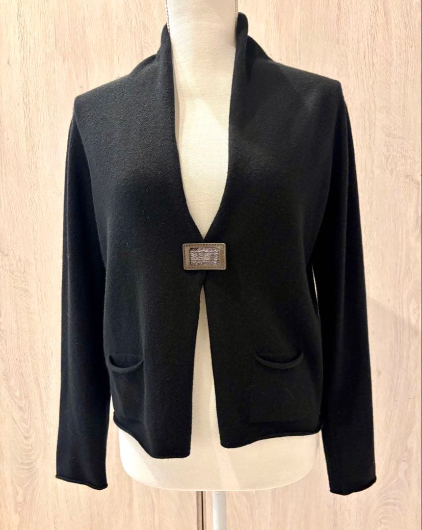 クロコ様　FABIANA FILIPPI カシミヤ100ブラックカーディガン