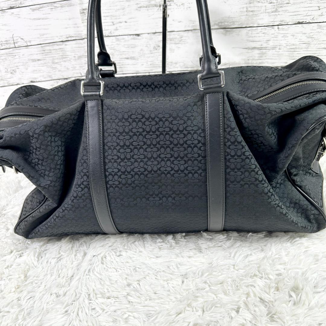 【美品】コーチ ボストンバッグ キャンバス 大容量 シグネチャー F77013