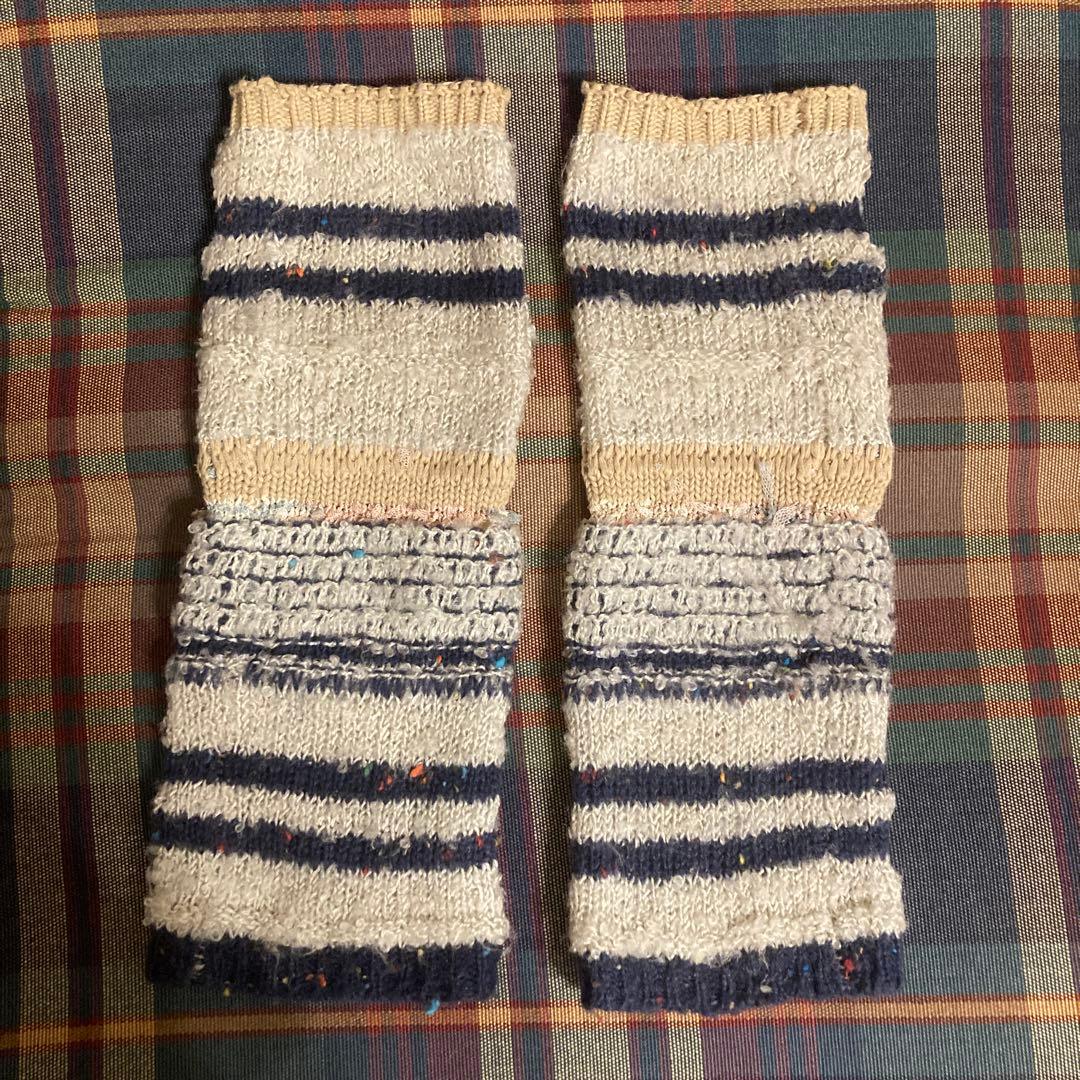 3点セット　ragmou ニットハット　レッグウォーマー　ivory