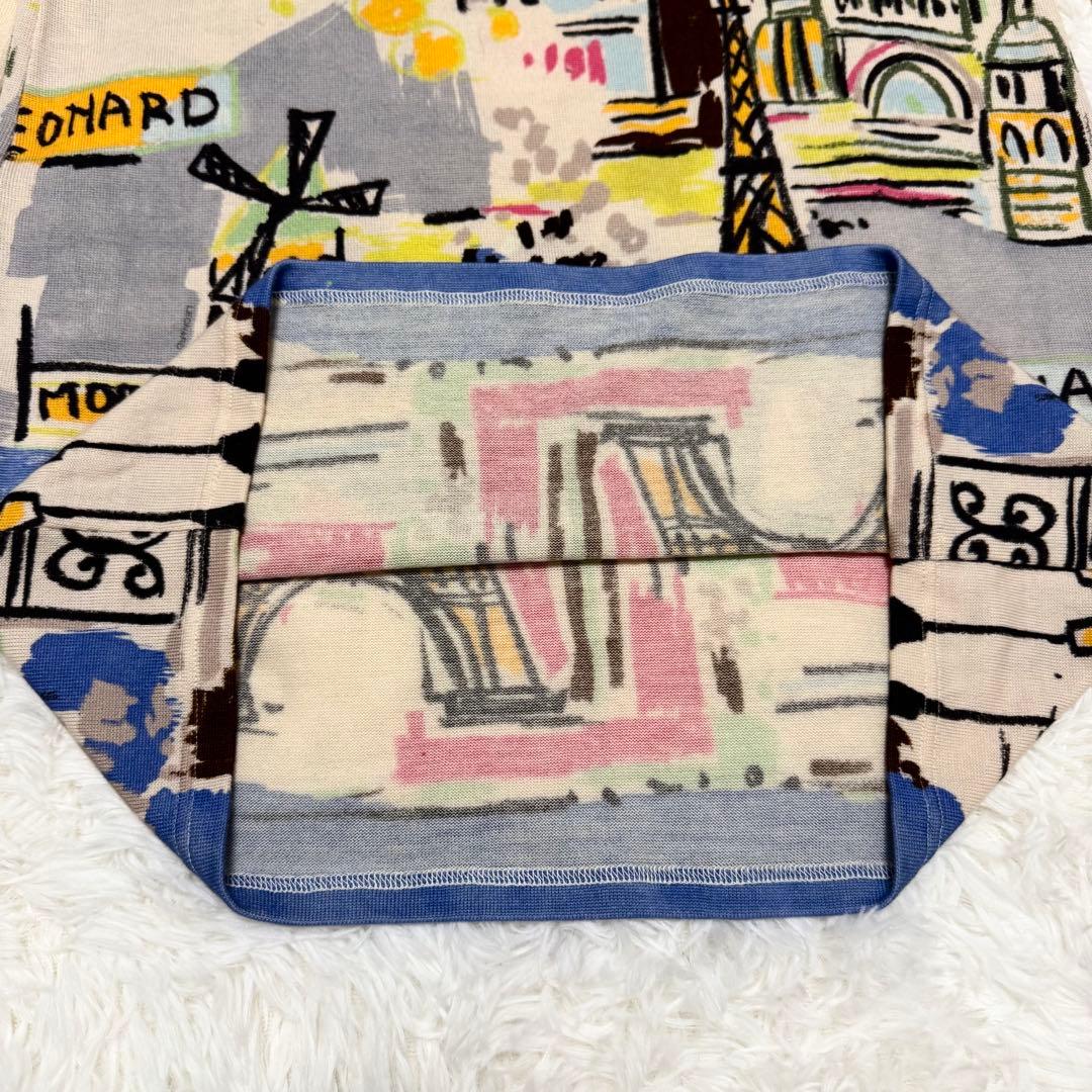 良品✨レオナールスポーツ ニットワンピース 42 ウール100 総柄 上品 希少