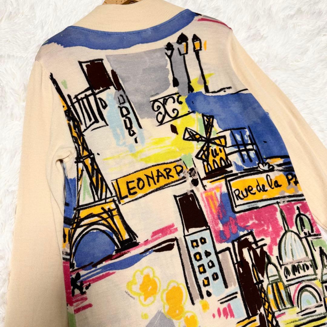 良品✨レオナールスポーツ ニットワンピース 42 ウール100 総柄 上品 希少