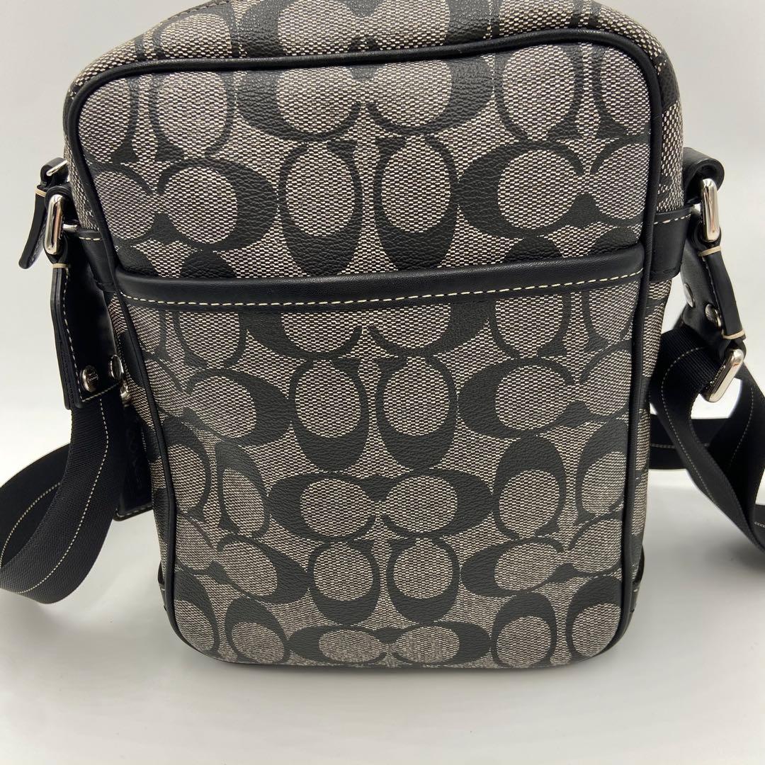 美品✨コーチ ショルダーバッグ F70078 ヘリテージ　シグネチャー ブラック