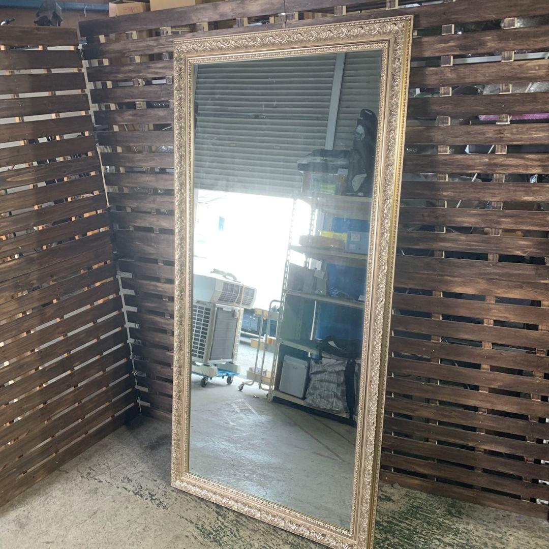 I960 アンティーク調 姿見 ミラー 全身鏡 ゴールドフレーム