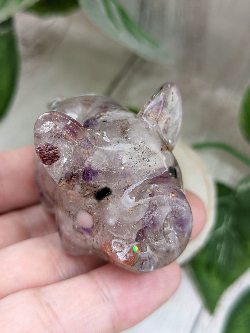 【Milky】ペリドット✕プレナイトのユニコーン形オルゴナイト☆他８点