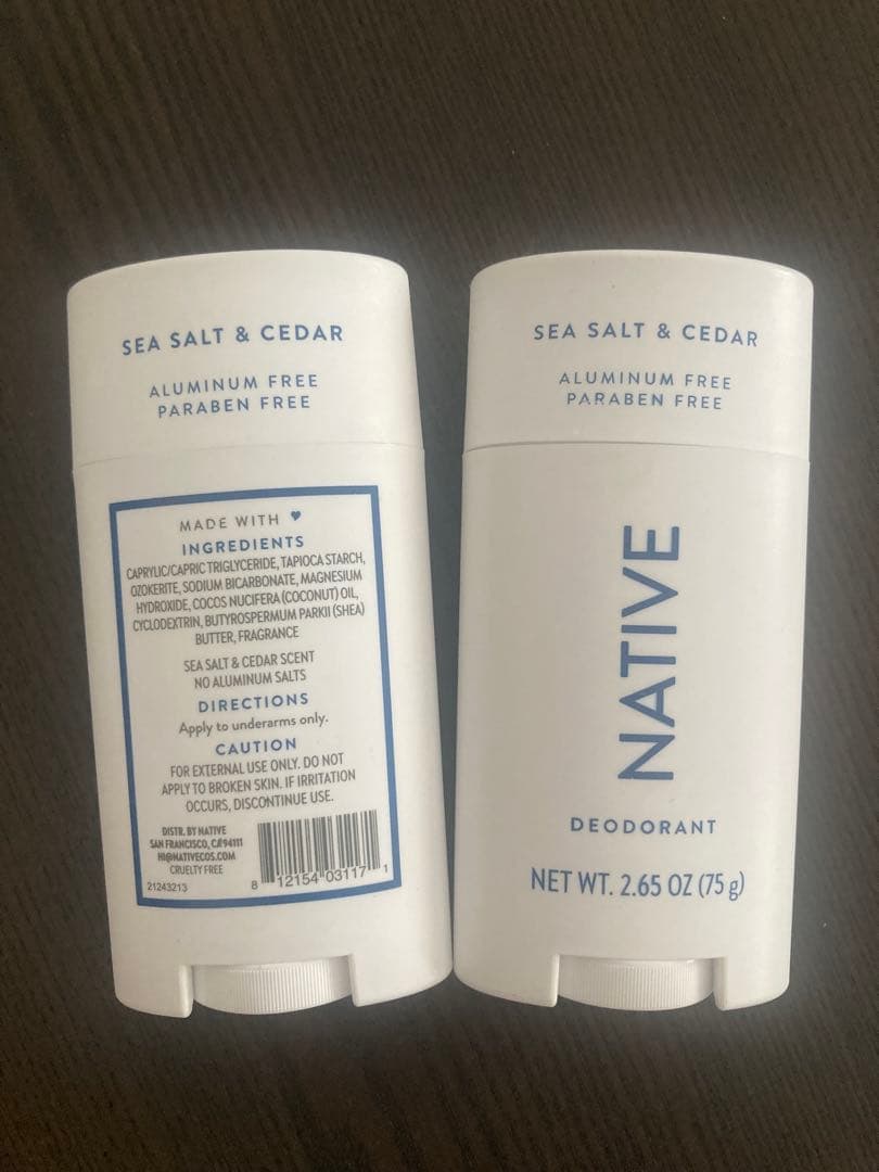Native Sea Salt & Cedar デオドラント75g×2個