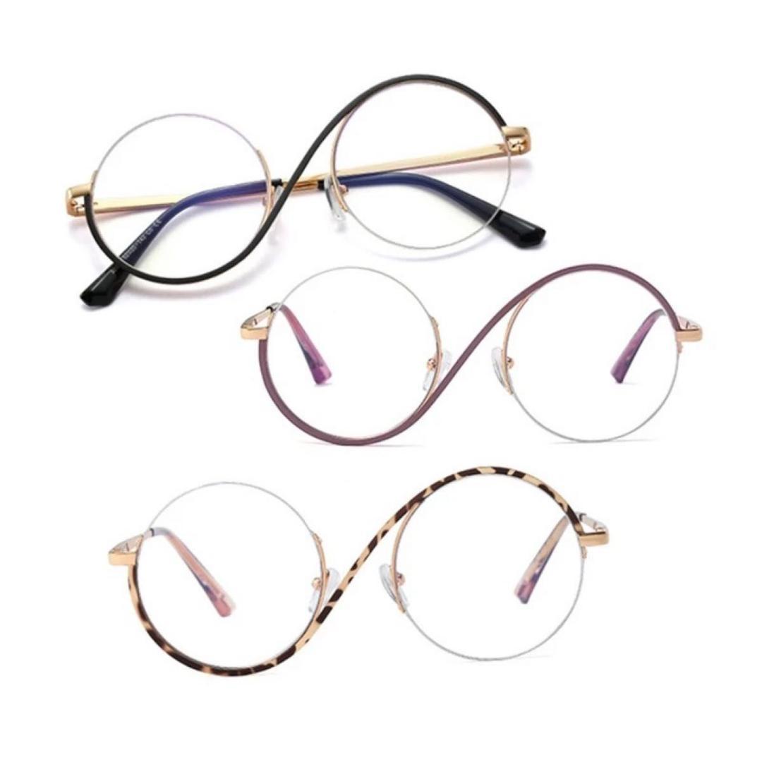 78個性的メガネ眼鏡ハーフリムブルーライトカットめがねサングラスアンダーリム○