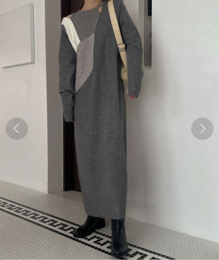 willfully アシンメトリーニットワンピース