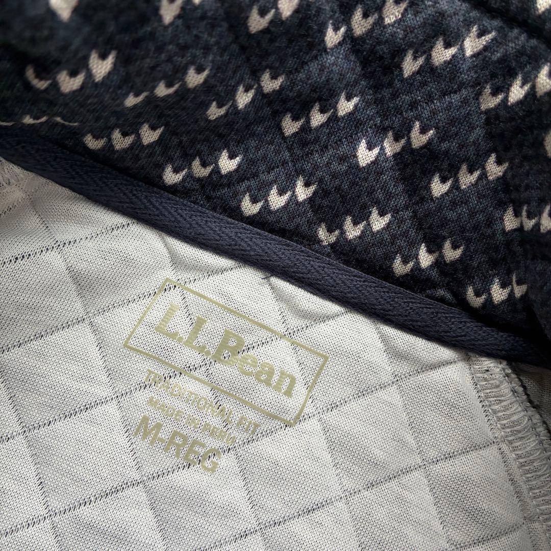 LLBean バーズアイ　ポリエステル　ハーフジップ　スウェット　M