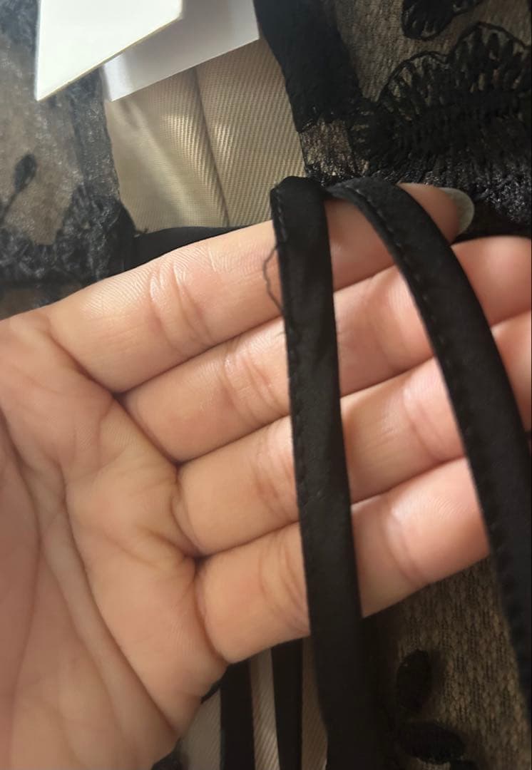 LEJA フラワー刺繍バックリボンミディドレス