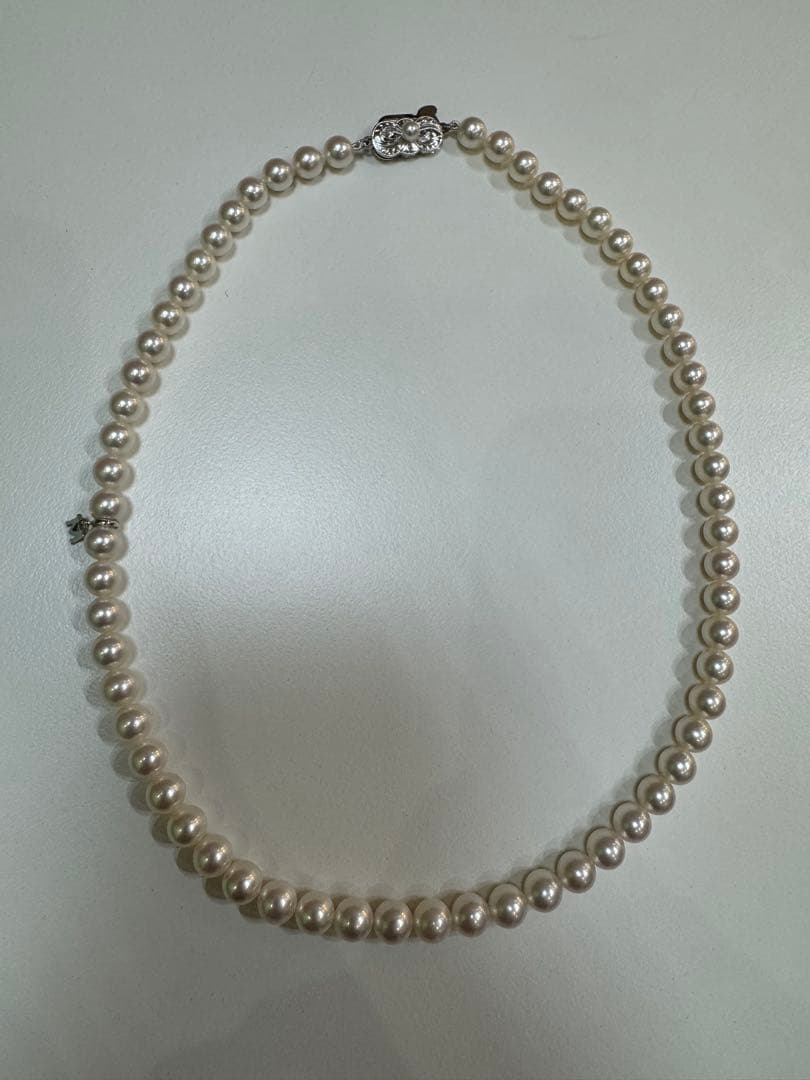 ミキモト　真珠　パール　ネックレス　SIL　Mチャーム付き　6.5m～7.0m