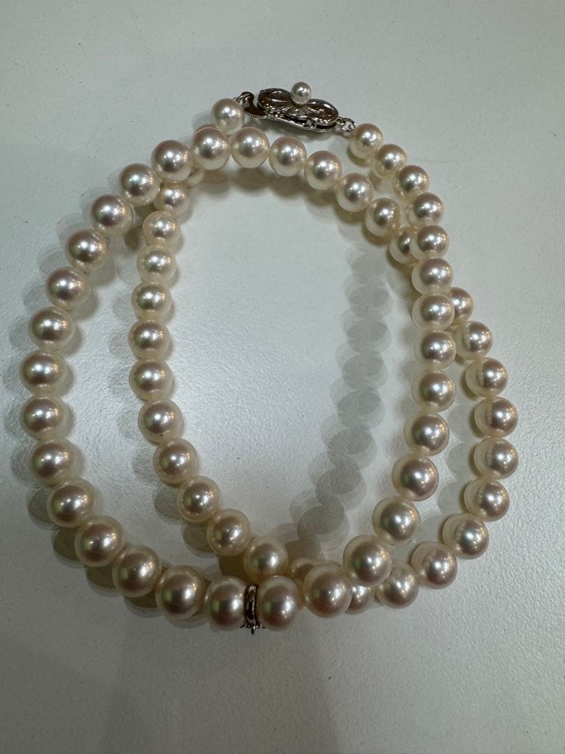 ミキモト　真珠　パール　ネックレス　SIL　Mチャーム付き　6.5m～7.0m