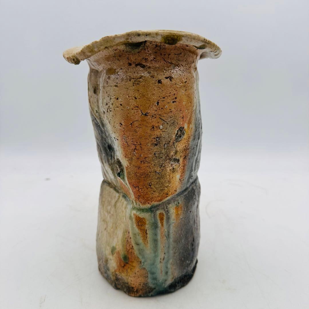 T 時代物　信楽焼　花瓶　花入　置き物　唐津 置物　茶道具　茶器