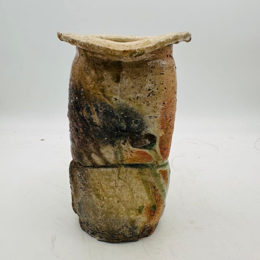 T 時代物　信楽焼　花瓶　花入　置き物　唐津 置物　茶道具　茶器