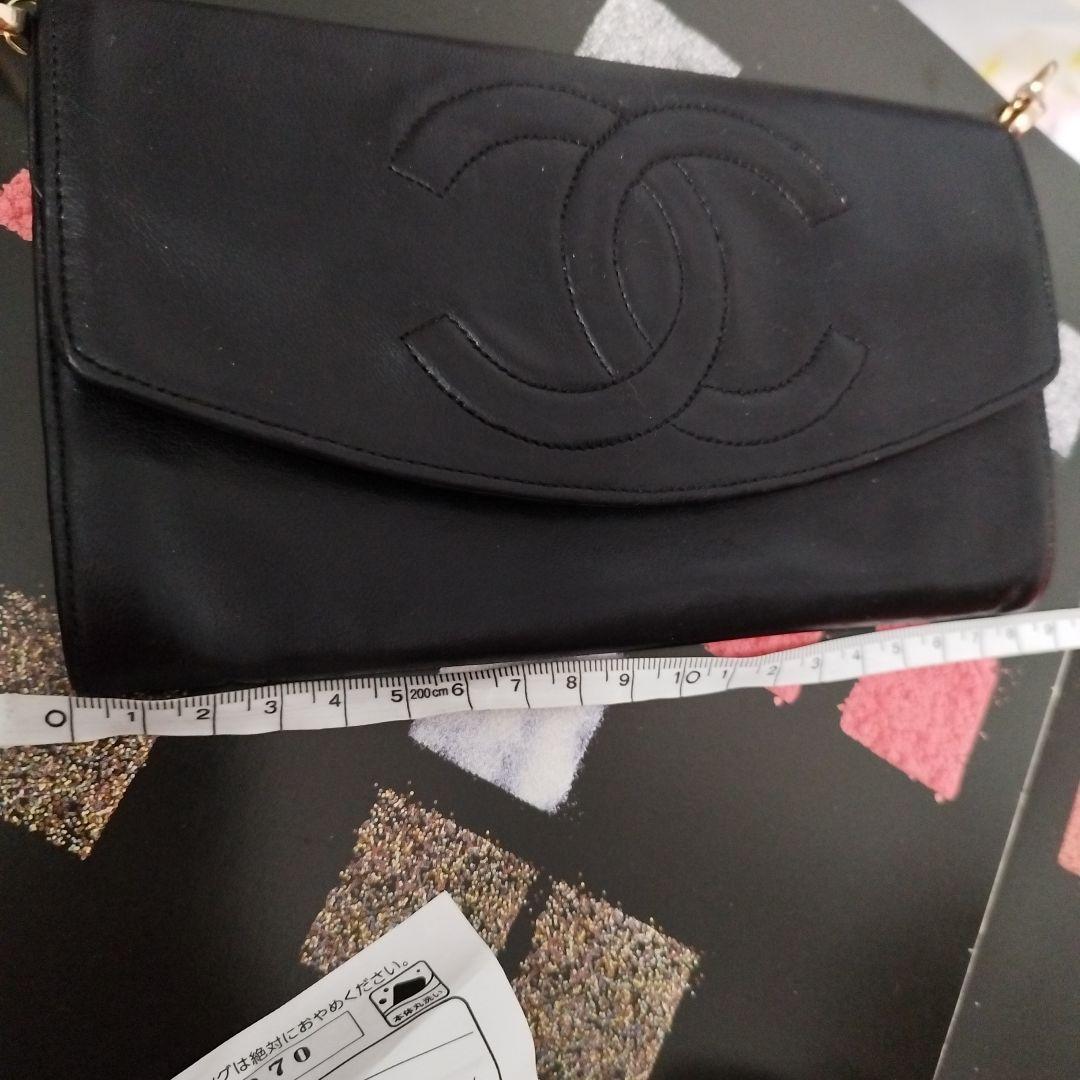 CHANEL ブラックレザー パーティバッグ斜めがけ