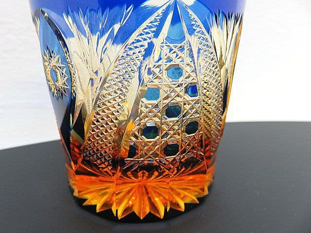 ぱ*だ様 未使用品　黒木国昭作　綾切子　オールドファッショングラス　共箱付き　現