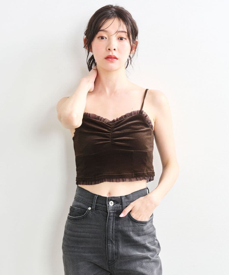 【完売入手困難】 ココディール 新品タグ付　ベロアビスチェキャミソール ブラウン