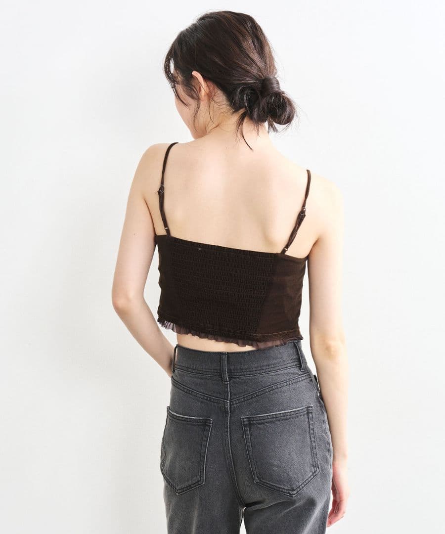 【完売入手困難】 ココディール 新品タグ付　ベロアビスチェキャミソール ブラウン