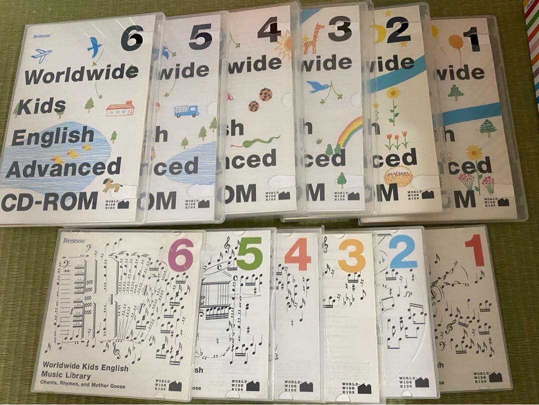 ワールドワイドキッズイングリッシュ　DVD CD-ROM CD フルセット