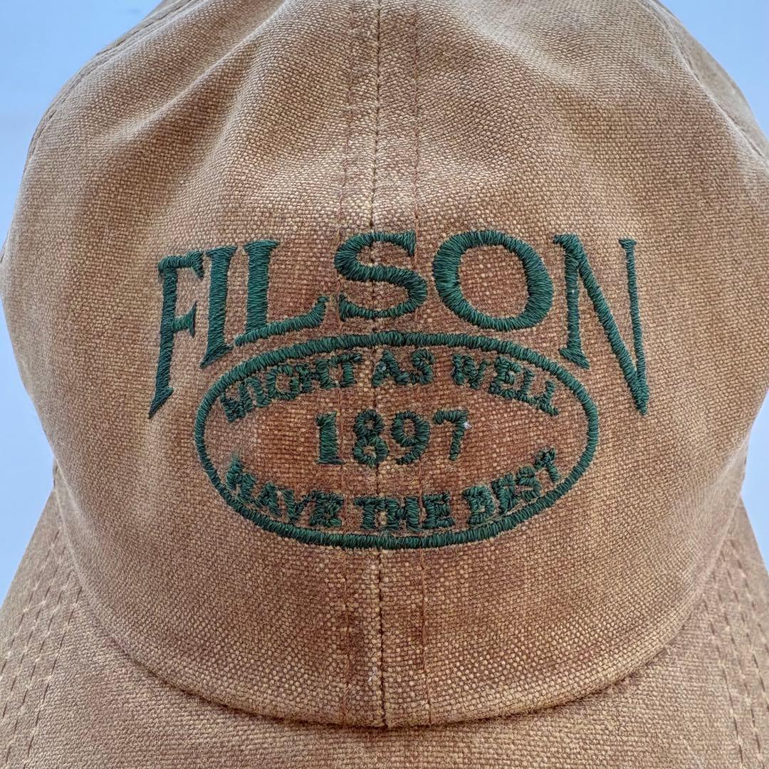 90s FILSON オイルドコットン ロゴエンブロイダリー キャップ USA製