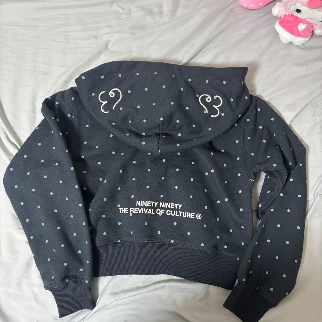 9090ネイビードット柄パーカー
