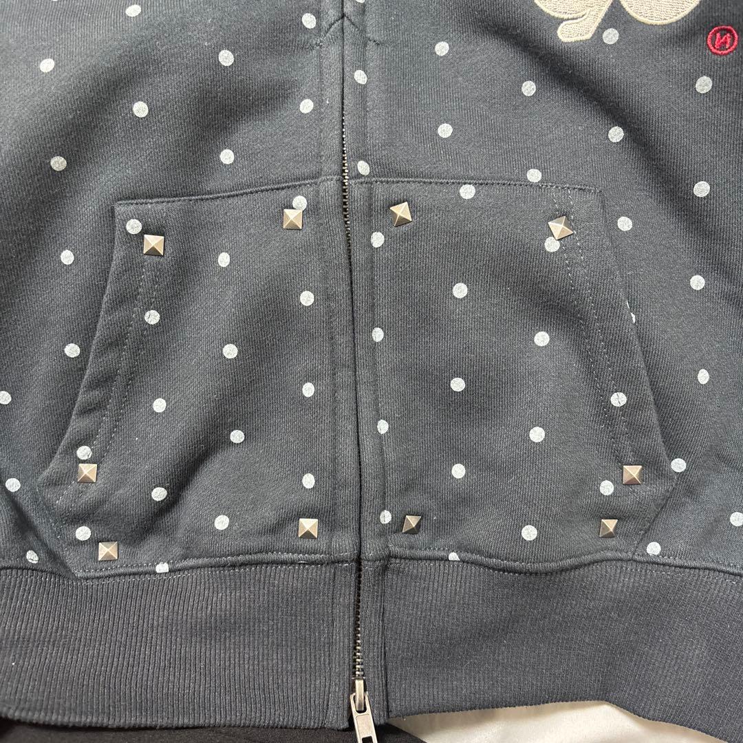 9090ネイビードット柄パーカー