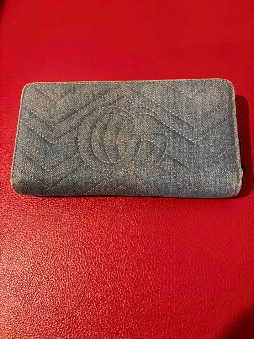 Gucci デニム キルティング 長財布