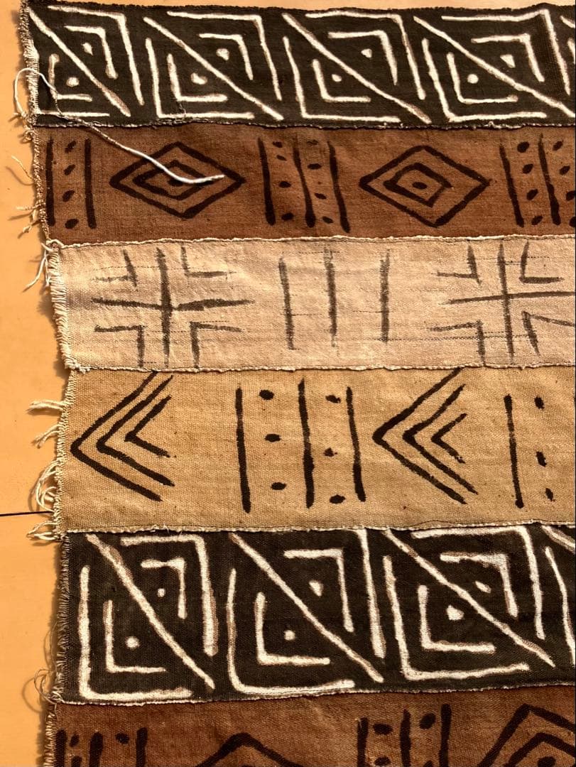 ヴィンテージ＊西アフリカ　マリ共和国の伝統ボゴラン泥染の布　128×200