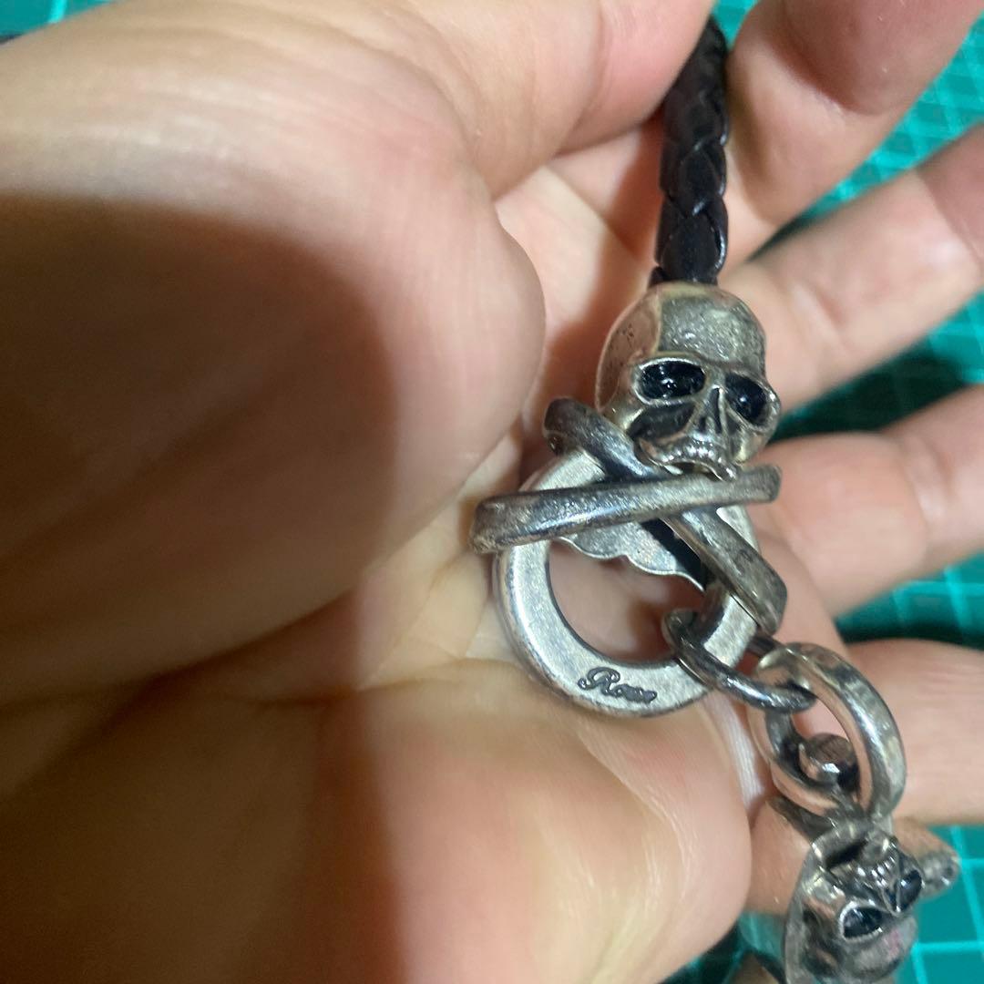 ロエン　ROEN ウォレット　スカル　フック　チェーン　レザー