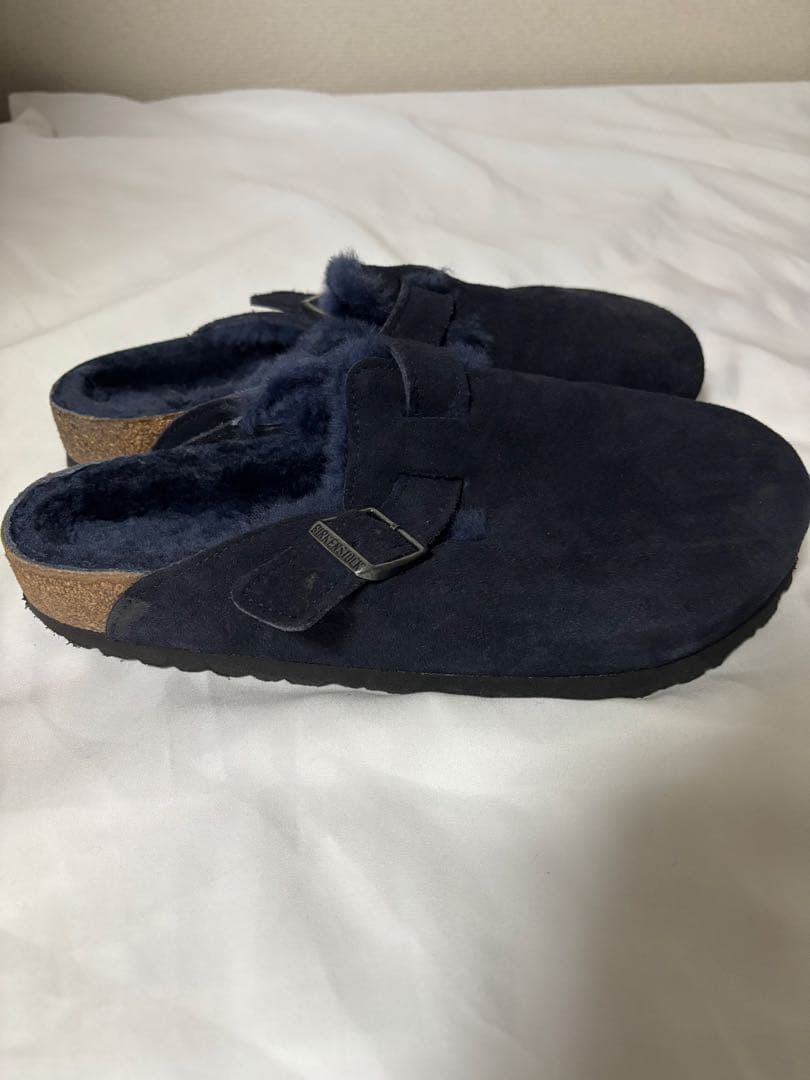 ビルケンシュトック ボストン シアリング ボア ネイビー 40 26センチ