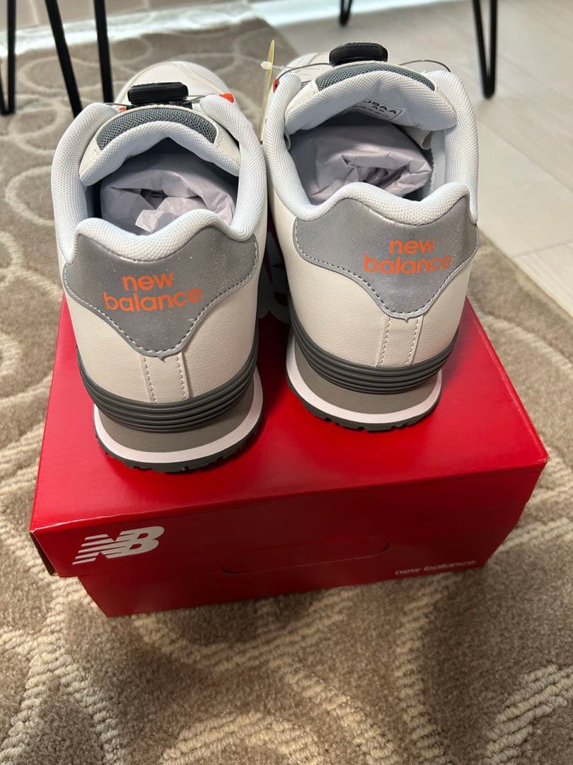 New Balance Boston 安全靴 ホワイト/オレンジ