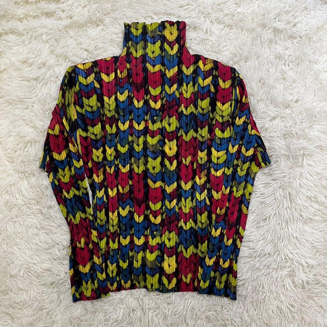 PLEATS PLEASE ISSEY MIYAKE 長袖ブラウス　マルチカラー
