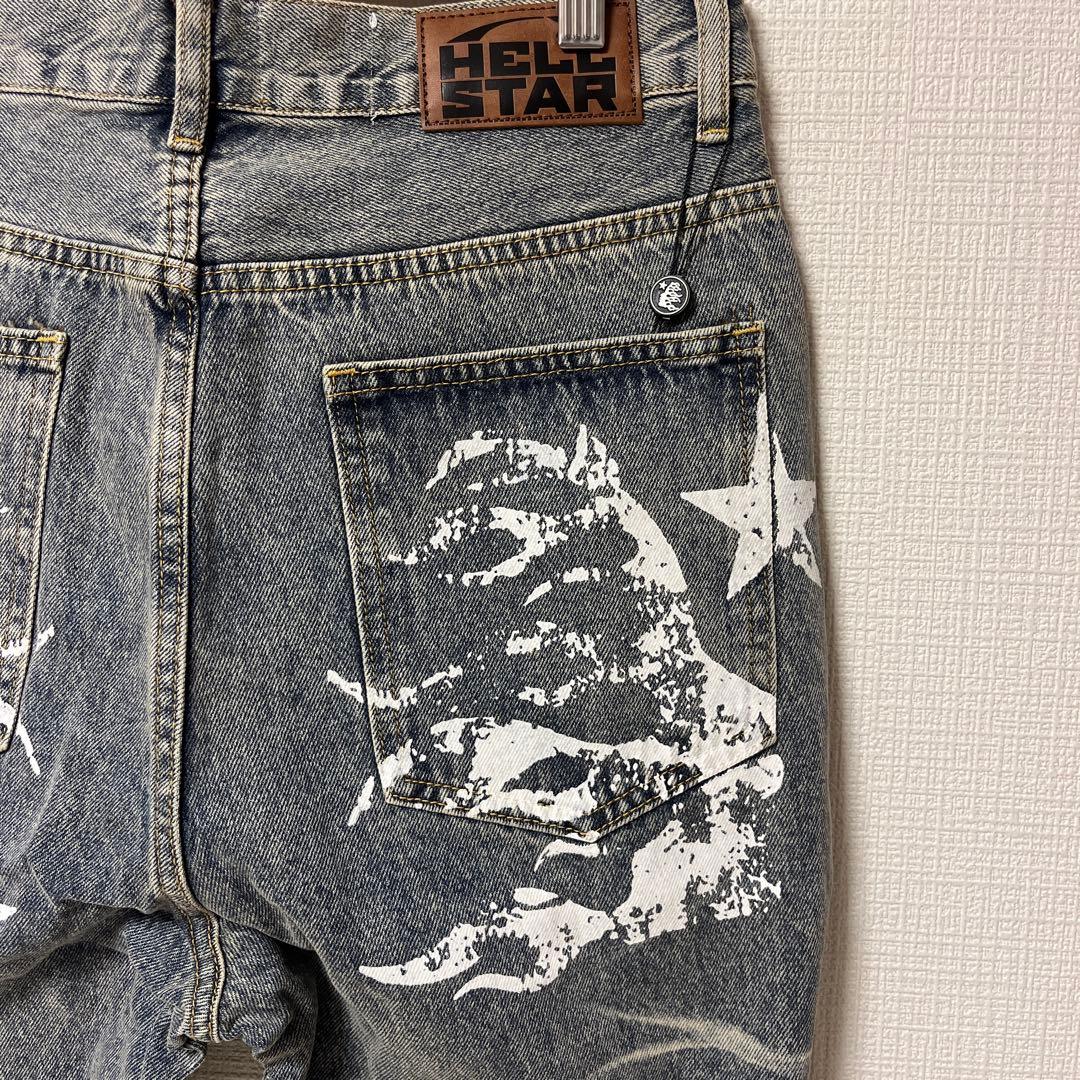 【極美品】 HELLSTAR ダメージ デニムパンツ