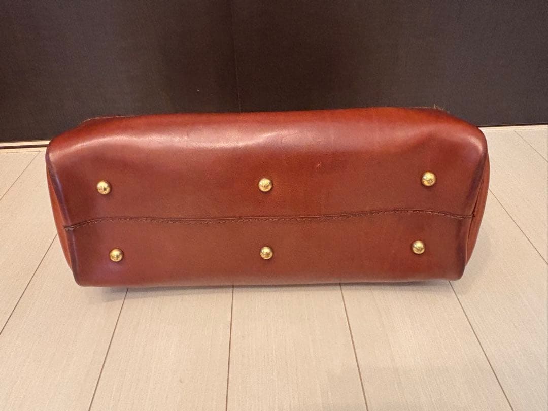 口枠ボストンバッグ　ベルト一本タイプ(V-104) チョコ　HERZ ヘルツ本革