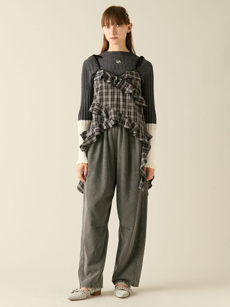 【新品】FUR FUR フリルキャミトップス BLK フリー