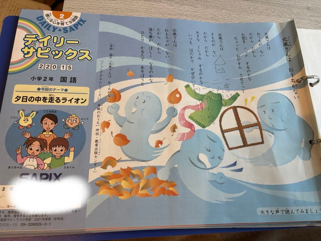 サピックス　2年生　国語テキスト　1年分　美品　漢字トレーニング　おまけ付き